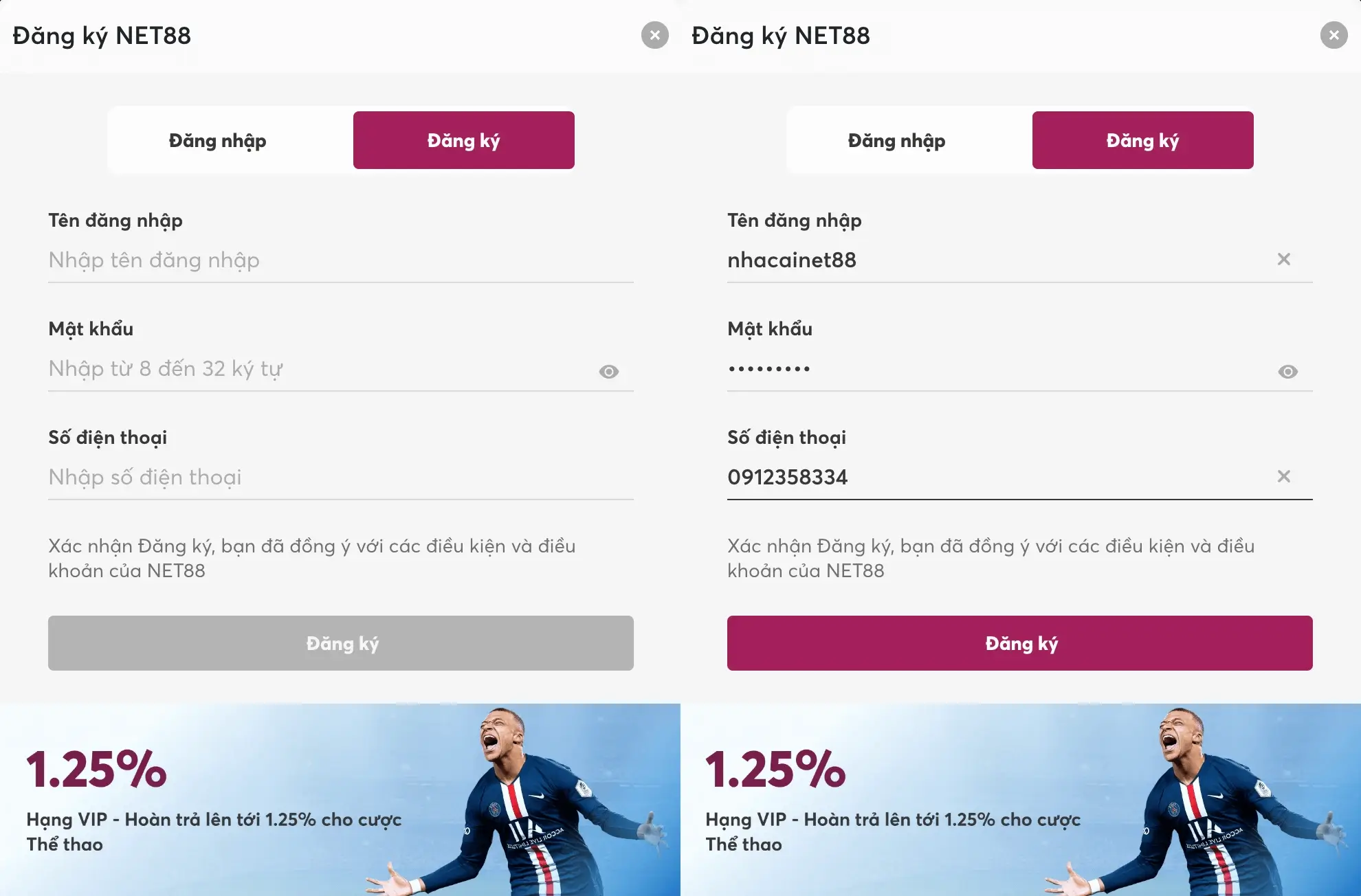 NET88 🏆〖XENICAL〗- Đăng Nhập Nhà Cái NET88 E-SOLUTIONS 31 Điền thông tin đăng ký